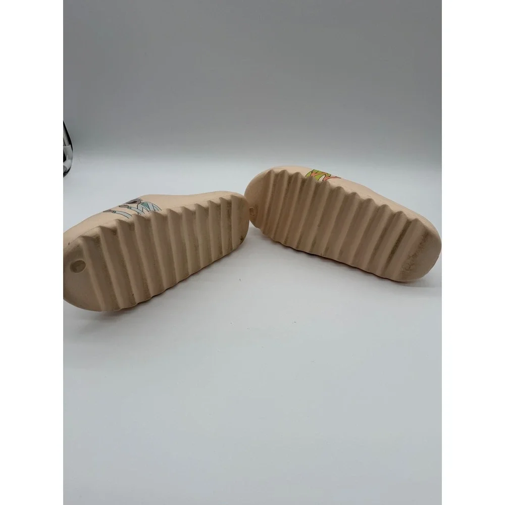 Rick and Morty Explicit Graphic Foam Slides Tan Slip On Sandals Mens Size 8-9